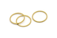 18mm Circle Connectors - 50 Raw Brass Circle Connectors (18x1x1mm) BS 1096