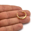 Earring Studs, 2 Gold Plated Brass -  Circle Stud Earrings - Gold Plated Brass Earrings - Circle Earrings (24x5mm) N1306
