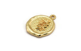 Gold Leaf Charm, 2 Gold Plated Brass Leaf Charm Earrings With 1 Loop, Pendants, Findings (16x18mm) N0887