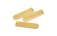 Gold Necklace Bar, 2 Gold Plated Brass Stamping Blanks With 1 Hole, Pendants, Charms (35x9x1mm) D1522