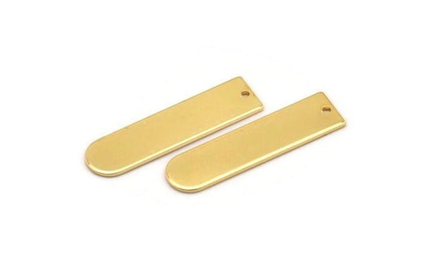 Gold Necklace Bar, 2 Gold Plated Brass Stamping Blanks With 1 Hole, Pendants, Charms (35x9x1mm) D1522