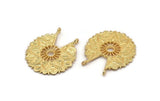 Gold Ethnic Charm, Gold Plated Brass Ethnic Charm With 2 Loops, Earring, Finding, Pendant (33x30mm) N0834