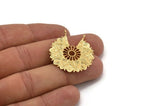 Gold Ethnic Charm, Gold Plated Brass Ethnic Charm With 2 Loops, Earring, Finding, Pendant (33x30mm) N0834