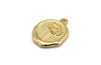 Altın Papatya Charm, 1 Halkalı 2 Altın Kaplama Pirinç Çiçek Charm Küpe, Kolye Uçları, Bulgular (16x18mm) N0889