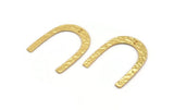 Gold Geometric Charm, Hammered Gold Plated Brass U Shaped Pendant With 2 Holes, Charm, Finding (42x36x1mm) N0931