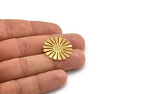 Gold Sun Charm, 4 Gold Plate Brass Sun Charms With 1 Loop, Findings, Earrings (27x25x0.40mm) D1423