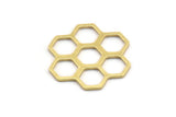 Brass Honeycomb Charm, 24 Raw Brass Hexagon Charms, Connector Findings (20x19x0.80mm) A5074