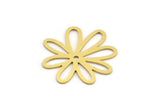 Brass Flower Charm, 12 Raw Brass Flower Charms With 1 Hole, Earring Findings (22x21x0.60mm) A5117