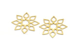 Brass Symmetry Charm, 12 Raw Brass Optical Symmetry Charms, Earring Charms (32x30x0.60mm) A5126