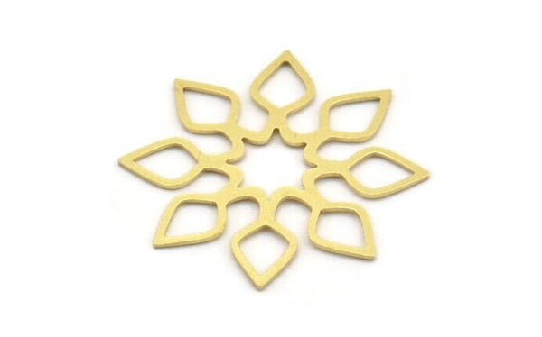 Brass Symmetry Charm, 12 Raw Brass Optical Symmetry Charms, Earring Charms (32x30x0.60mm) A5126