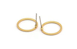 Gold Circle Earring, 8 Gold Plated Brass Circle Stud Earrings (16x1x1mm) BS 1098 A2379 Q0552