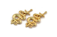 Gold Sword Charm, Gold Plated Brass Sword Charms With 1 Loop, Snake Sword (47x22mm) N1643