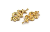Gold Sword Charm, Gold Plated Brass Sword Charms With 1 Loop, Snake Sword (47x22mm) N1643