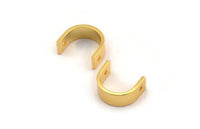 Gold Necklace Parts - 6 Gold Plated Brass Necklace Findings, Pendants (12x10x1mm) BS 1733