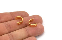 Gold Necklace Parts - 6 Gold Plated Brass Necklace Findings, Pendants (12x10x1mm) BS 1733