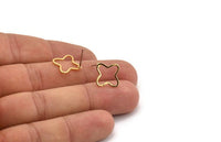 Gold Flower Earring, 8 Gold Plated Brass Flower Stud Earrings (12x1mm) BS 2020 A1782