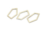 Silver Geometric Charm, 10 Antique Silver Plated Brass Pentagonal Charms Without Hole, Earrings, Findings (28x16x1mm) D0766