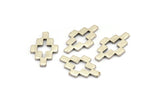 Silver Puzzle Blank, 10 Antique Silver Plated Brass Necklace Connectors, Earrings, Findings (12x20x1.2mm) D952