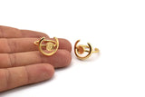 Gold Ring Setting, Gold Plated Brass Adjustable Ring - Ring Stone Setting - Pad Size 6mm N1301 H1687