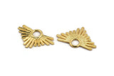 Gold Sun Pendant, Gold Plated Brass Sun Pendant (33x21mm) N0948