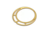 Gold Earring Charm, 2 Gold Plated Brass Round Earring Charms, Findings (39x1mm) D0592