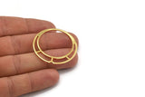 Gold Earring Charm, 2 Gold Plated Brass Round Earring Charms, Findings (39x1mm) D0592