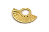 Semi Circle Charm, 2 Gold Plated Brass Semi Circle Pendants, Findings, Earrings (22x16mm) N1093