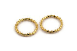 Gold Circle Connector, 2 Gold Plated Brass Circle Connectors Closed Ring (24x2mm) N1723