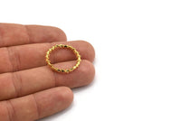 Gold Circle Connector, 2 Gold Plated Brass Circle Connectors Closed Ring (24x2mm) N1723
