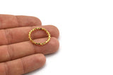 Gold Circle Connector, 2 Gold Plated Brass Circle Connectors Closed Ring (24x2mm) N1723