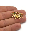 Gold Badge Charm, Gold Plated Brass Rosette Charm, Pendants, Earrings, Findings (33x20mm) N0946
