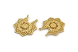 Gold Ethnic Charm, Gold Plated Brass Ethnic Charm With 2 Loops, Earrings, Findings, Pendants (31x28mm) N0836