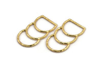 D Shape Connector, Gold Plated Brass D Shape Charm, Connectors, Rings (46x25x2mm) N0964