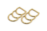 D Shape Connector, Gold Plated Brass D Shape Charm, Connectors, Rings (46x25x2mm) N0964