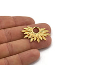 Gold Sunflower Charm, Gold Plated Brass Flower Charm, Pendants, Earrings, Findings (38x24mm) N0947
