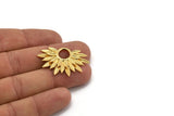 Gold Sunflower Charm, Gold Plated Brass Flower Charm, Pendants, Earrings, Findings (38x24mm) N0947