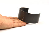 Gothic Black Cuff, 1 Oxidized Brass Black Large Cuff With 4 Holes (35x190x1mm) T112 BRC138