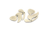 Silver Leaf Charm, 8 Antique Silver Plated Brass Leaf Charm Earrings With 1 Hole, Findings (21x13x0.80mm) D879