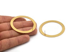 Gold Circle Earring, 2 Gold Plated Brass Circle Stud Earrings (51x0.70mm) D0516 A2197