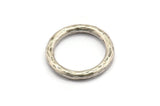 Silver Ring, Hammered Antique Silver Plated Brass Ring, Connectors (23x3mm) N1501