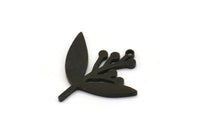 Black Flower Charm, 12 Oxidized Black Brass Lily Flower Charms With 1 Hole, Charm Pendants (19x18x1mm) A3076 H0132