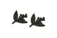 Black Flower Charm, 12 Oxidized Black Brass Lily Flower Charms With 1 Hole, Charm Pendants (19x18x1mm) A3076 H0132
