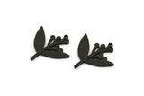 Black Flower Charm, 12 Oxidized Black Brass Lily Flower Charms With 1 Hole, Charm Pendants (19x18x1mm) A3076 H0132