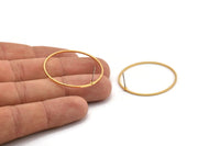 Gold Circle Earring, 4 Gold Plated Brass Circle Stud Earrings (35x1x1mm) Bs 1087 A1757
