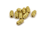 Brass Spool Beads, Raw Brass Spool Shaped Beads (16x8mm) N0226