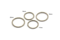 Brass Circle Connector, Antique Silver Plated Brass Circle Rings 16 - 17 - 18 - 19 - 20mm N0265 Q0169