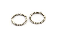 Brass Circle Connector, Antique Silver Plated Brass Circle Rings 16 - 17 - 18 - 19 - 20mm N0265 Q0169