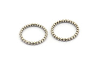 Brass Circle Connector, Antique Silver Plated Brass Circle Rings 16 - 17 - 18 - 19 - 20mm N0265 Q0169