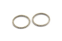 Brass Circle Connector, Antique Silver Plated Brass Circle Rings 16 - 17 - 18 - 19 - 20mm N0265 Q0169