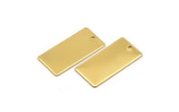 Gold Rectangle Bar, 2 Gold Plated Brass Rectangle Stamping Blanks, Necklace Pendants (30x15x0.80mm) A0772